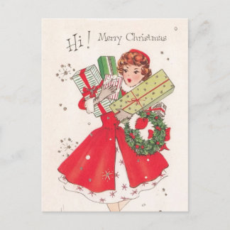 Vintage Retro Christmas Postcard