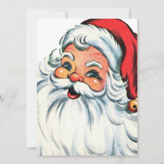 Vintage Retro Christmas Santa Claus Holiday Card