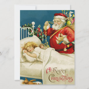 Vintage Retro Christmas Santa Delivery Holiday Card