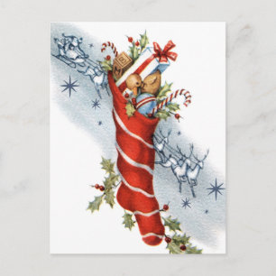 Vintage retro Christmas Santa Holiday postcard