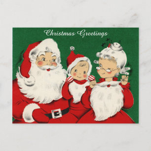 Vintage Retro Christmas Santa Postcard