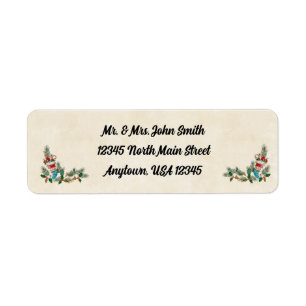 Vintage Retro Christmas Stockings Return Address Label