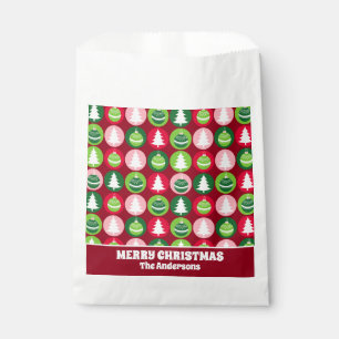 Vintage Retro Christmas Trees and Ornaments Favour Bag