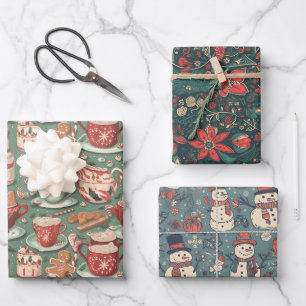 Vintage Retro Christmas Wrapping Paper