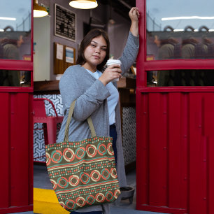 vintage retro circles tote bag