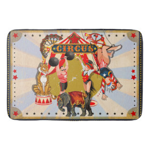 Vintage Retro Circus Bath Mat