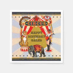 Vintage Retro Circus Birthday Party Personalised Napkin