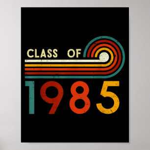 Vintage retro class of 1985 reunion 40th poster