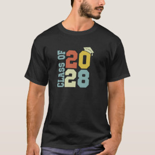 Vintage Retro Class Of 2028 Senior 2028 Graduation T-Shirt