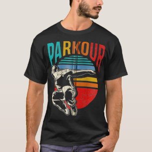 Vintage Retro Classic Style Parkour Silhouette Par T-Shirt