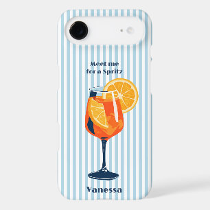 Vintage Retro Cocktail Blue Stripes Custom