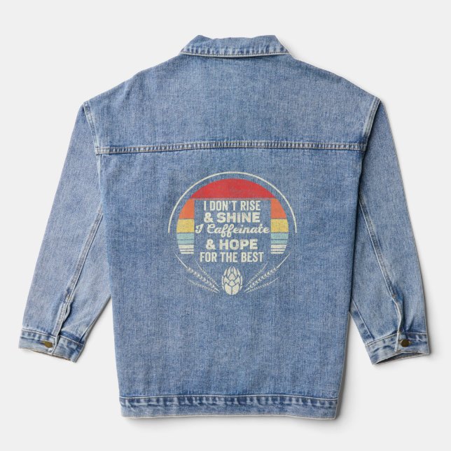 Vintage Retro Coffee Coffee  Wife Mum  Denim Jacket (Back)