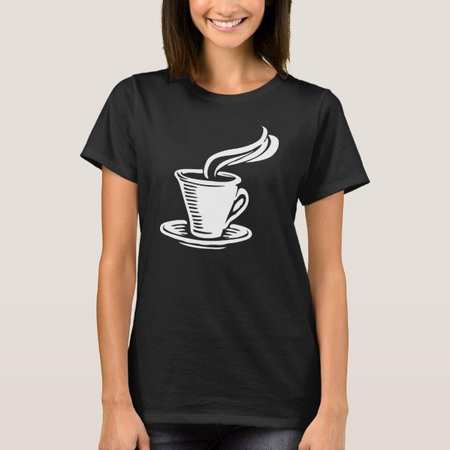 Vintage Retro Coffee Cup Saucer Graphic T-Shirt (Front)