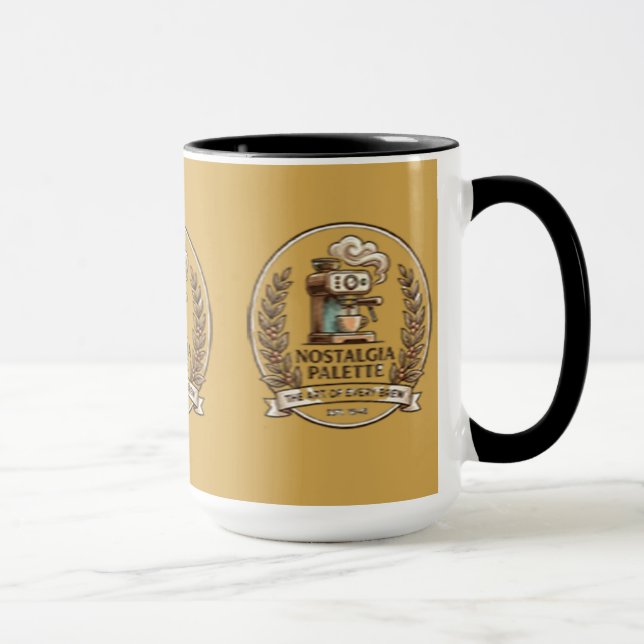 Vintage Retro Coffee Espresso Machine Ceramic Mug (Right)