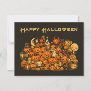 Vintage Retro Collection of Halloween Memorabilia Holiday Card