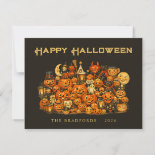 Vintage Retro Collection of Halloween Memorabilia Holiday Card