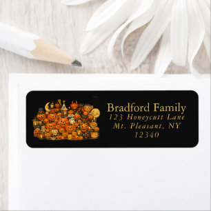 Vintage Retro Collection of Halloween Memorabilia Return Address Label