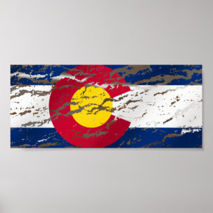 Vintage Retro Colorado State flag Poster