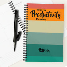 Vintage Retro Colour Stripe First Name Productivit