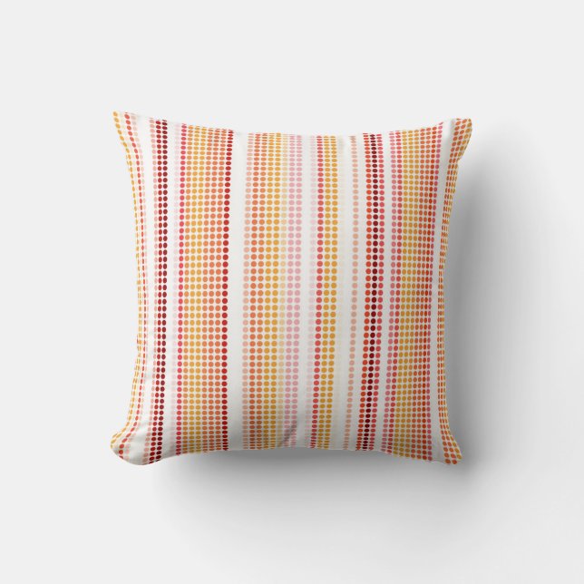 Vintage Retro Colourful Dots Stripes Pattern Pillo Cushion (Front)