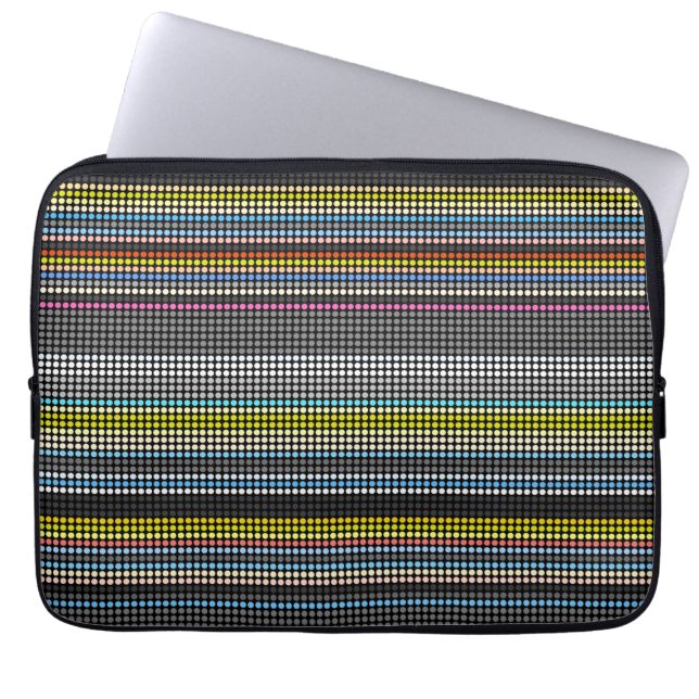 Vintage Retro Colourful Stripes Art 12 Laptop Sleeve (Front)