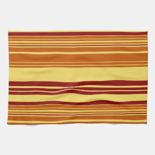 Vintage Retro Colourful Stripes Art Pattern Tea Towel