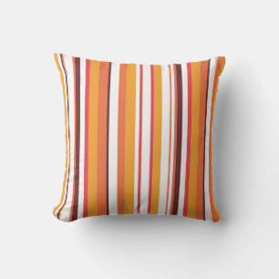 Vintage Retro Colourful Stripes Pattern Pillow