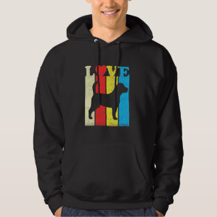 Vintage Retro Colours I Love My Beagle Dog Valenti Hoodie