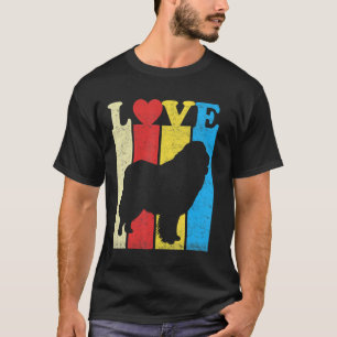 Vintage Retro Colours I Love My Great Pyrenees Dog T-Shirt