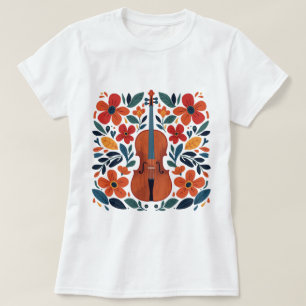 Vintage Retro Colours Wildflower Boho Floral Violi T-Shirt