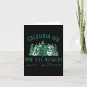 Vintage Retro Columbia Inn Pine Tree Vermont Merry Card