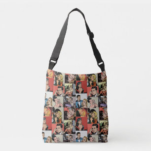 Vintage retro comic love story crossbody bag