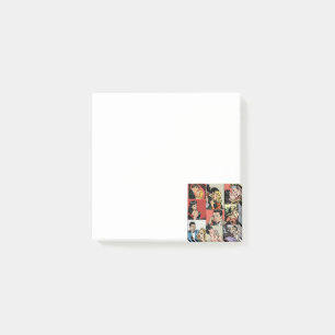 Vintage retro comic love story post-it notes