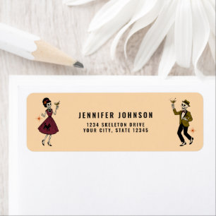 Vintage Retro Costumes & Cocktails Halloween Party Return Address Label