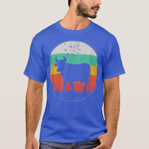 Vintage Retro Cow Funny Farm Farmer Daddy Silhouet T-Shirt