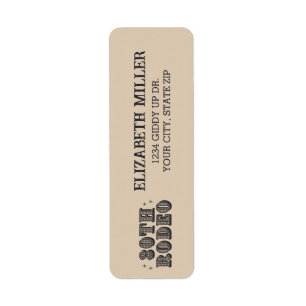 Vintage Retro Cowgirl 30th Birthday Party  Return Address Label