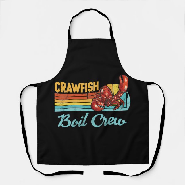 Vintage Retro Crawfish Boil Crew Crayfish Apron (Front)