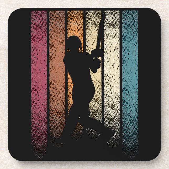 Vintage Retro Cricket Coaster (Front)