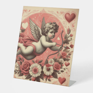 Vintage/Retro Cupid Valentine's day Pedestal Sign