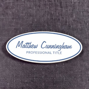 Vintage Retro Custom Logo Employee Name Job Title Tag