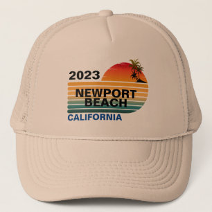 VINTAGE RETRO CUSTOM NEWPORT BEACH CALIFORNIA  TRUCKER HAT