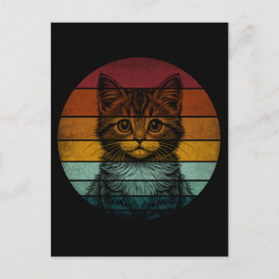 Vintage Retro Cute Cat Postcard