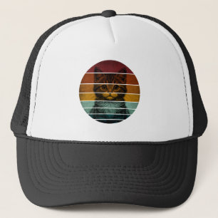 Vintage Retro Cute Cat Trucker Hat