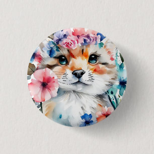 Vintage retro cute design for kids  3 cm round badge