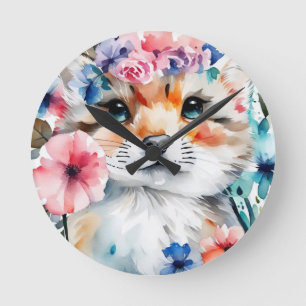 Vintage retro cute design for kids  round clock
