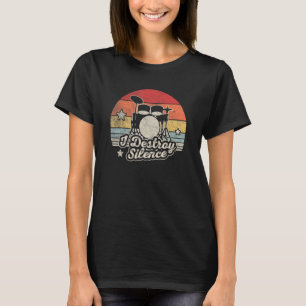 Vintage Retro Cute Drum Set Rocker Music Percussio T-Shirt