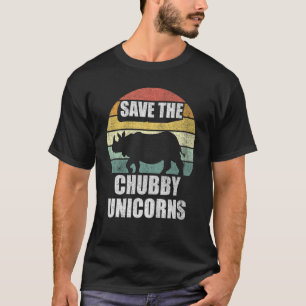 Vintage Retro Cute Rhino Lover Save The Chubby Uni T-Shirt