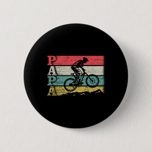 Vintage Retro Cycling Papa Mountain Biking Rider S 6 Cm Round Badge
