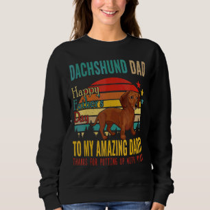 Vintage Retro Dachshund Dad Happy Father's Day To Sweatshirt