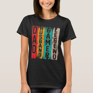 Vintage Retro Dad Husband Gamer Legend Daddy Fathe T-Shirt